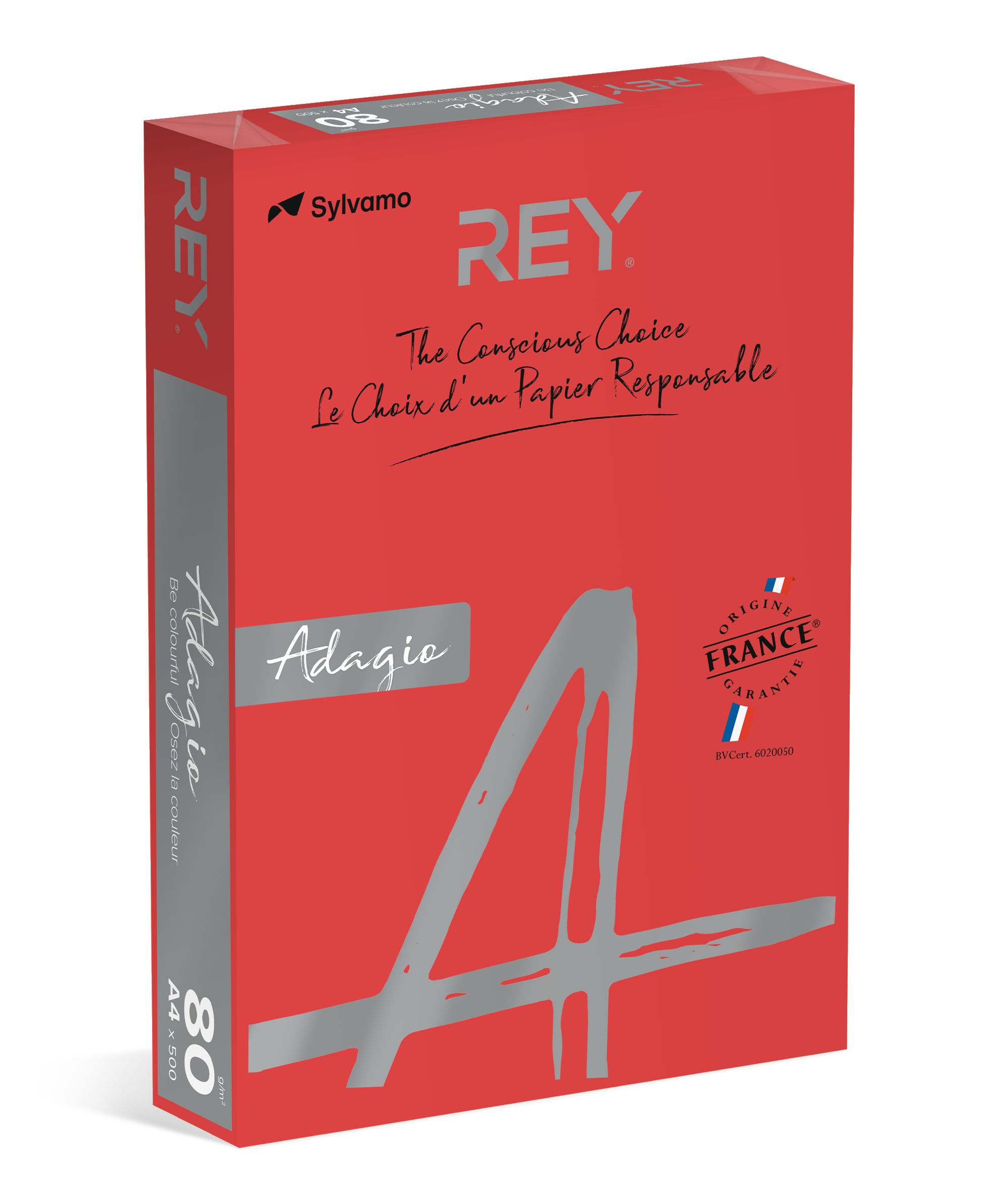 Rey Adagio Ramette 40 feuilles x 5 teintes 80g A4 Assorties intenses 